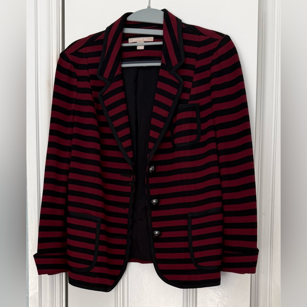 Banana Republic Black and Red Striped Blazer